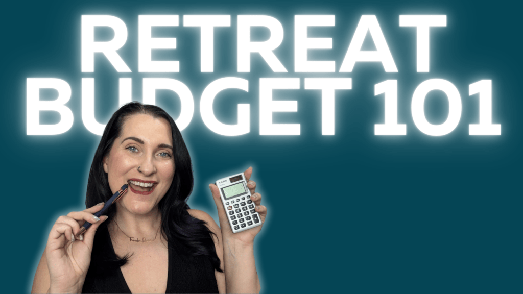 retreat budgeting 101. retreat planner with a calculator and a pen