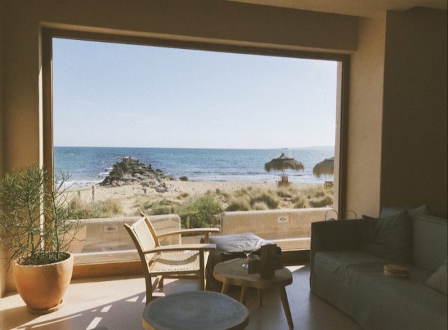 view of the ocean through a retreat window